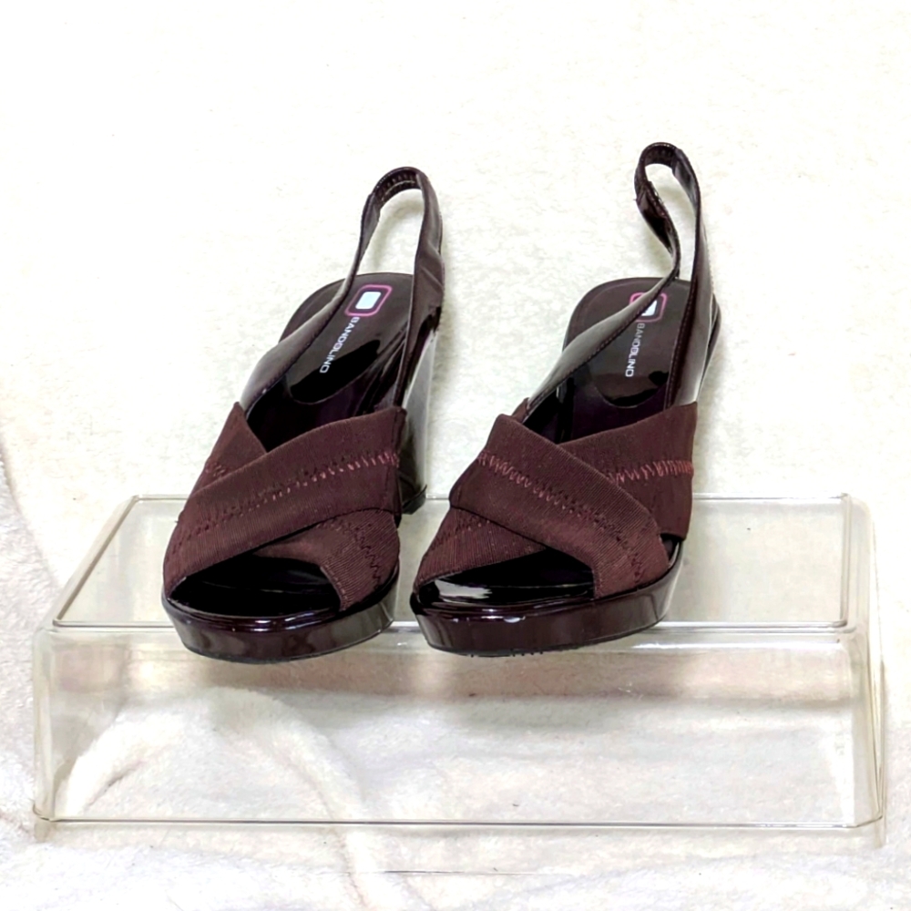 Women's Bandolino Wedge Platform Sandals, Brown, Summer Casual, Sz 7 - Picture 4 of 8